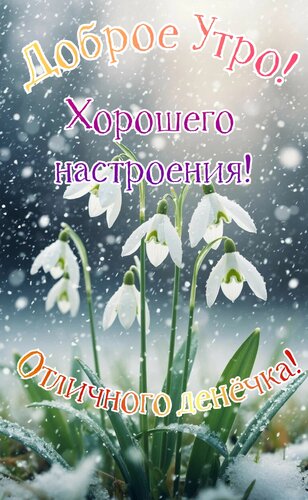 Открытка Доброе утро. Хорошего настроения. Отличного денёчка