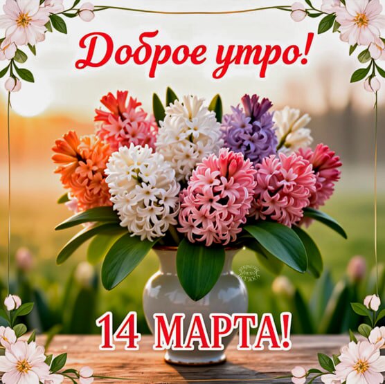 Открытка Доброе утро! 14 марта!