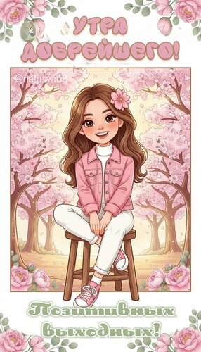 Открытка Утра добрейшего! Позитивных выходных.