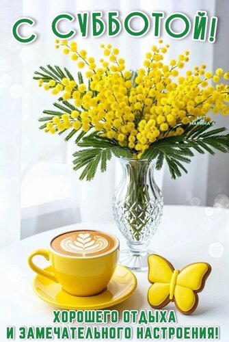Открытка С СУББОТОЙ! ХОРОШЕГО ОТДЫХА И ЗАМЕЧАТЕЛЬНОГО НАСТРОЕНИЯ!