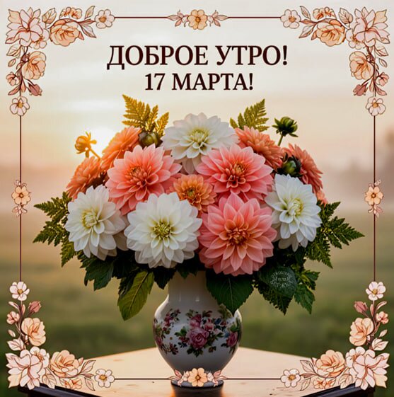 Открытка Доброе утро! 17 марта!