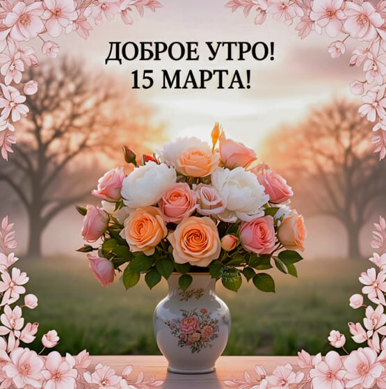 Открытка Доброе утро! 15 марта!