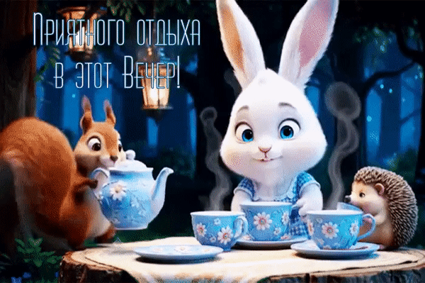 Анимированная открытка Приятного отдыха в этот вечер!