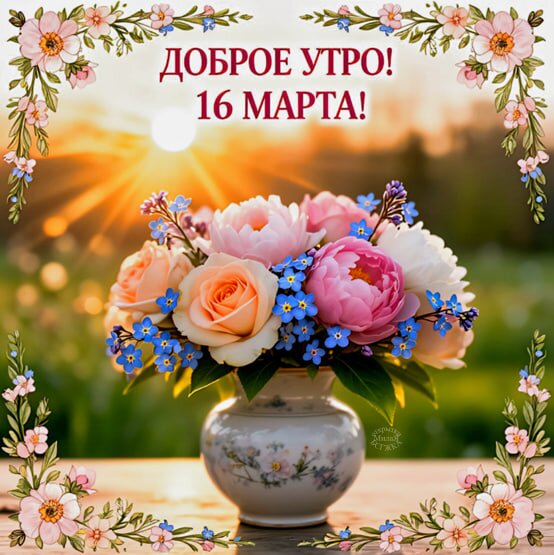 Открытка Доброе утро! 16 марта!