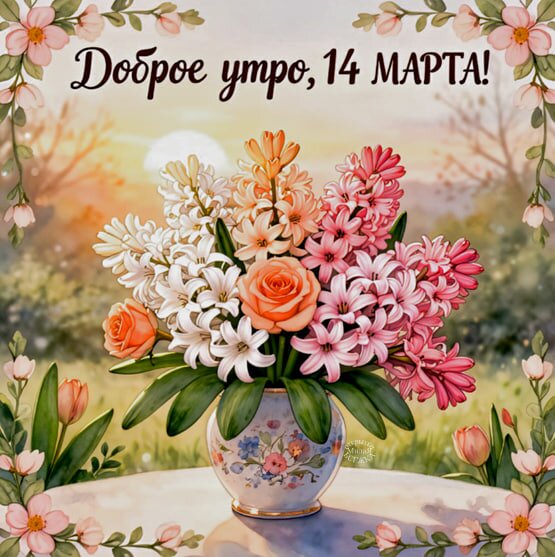 Открытка Доброе утро, 14 марта!