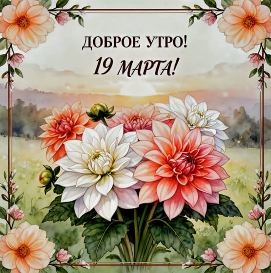 Открытка Доброе утро! 19 марта!