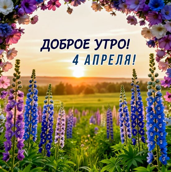 Открытка Доброе утро! 4 апреля!