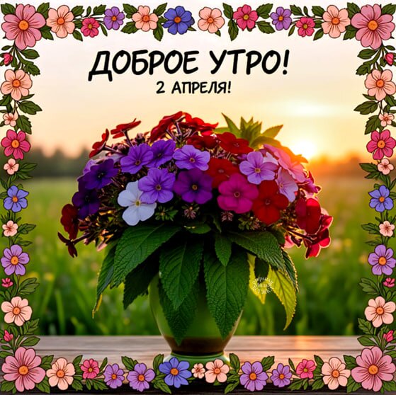 Открытка Доброе утро! 2 апреля!