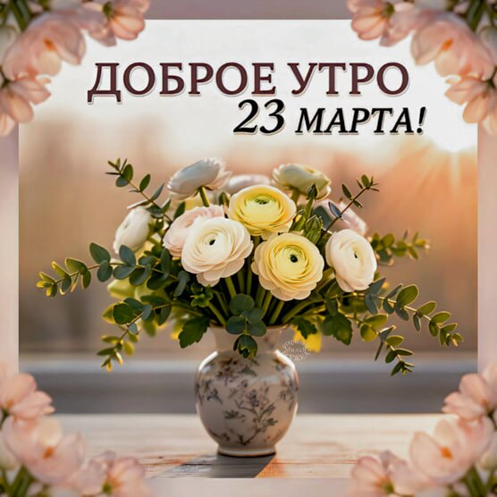 Открытка Доброе утро 23 марта!