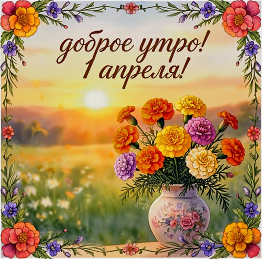Открытка доброе утро! 1 апреля!