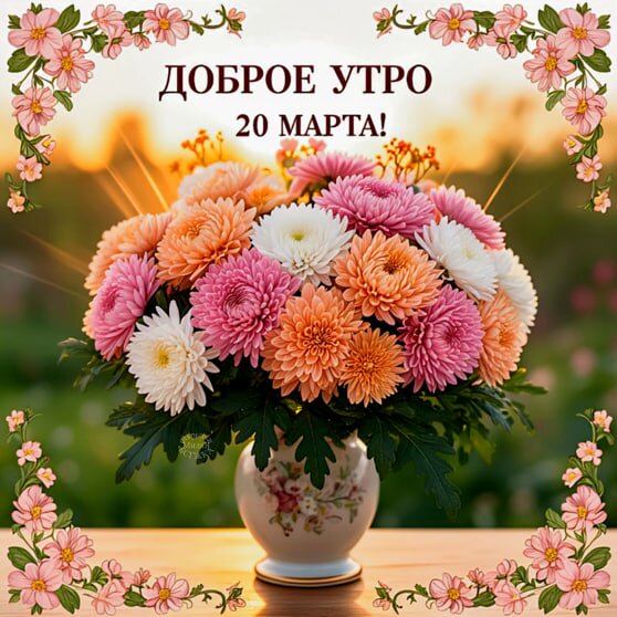 Открытка Доброе утро 20 марта!