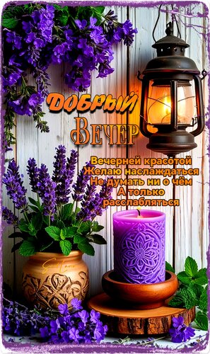 Открытка Добрый вечер. Пожелание