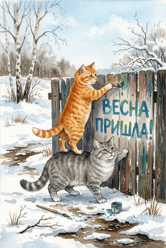 Анимированная открытка Весна пришла!