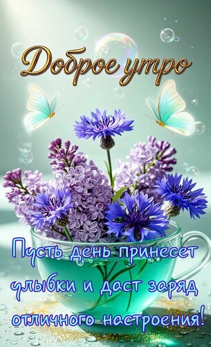 Открытка Доброе утро. Пусть день принесёт улыбки и даст заряд отличного настроения