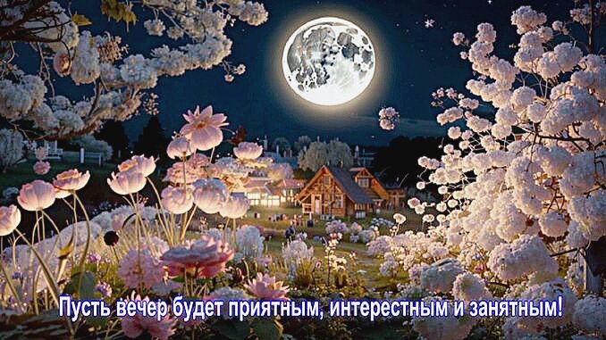 Открытка Пусть вечер будет приятным, интересным и занятным!