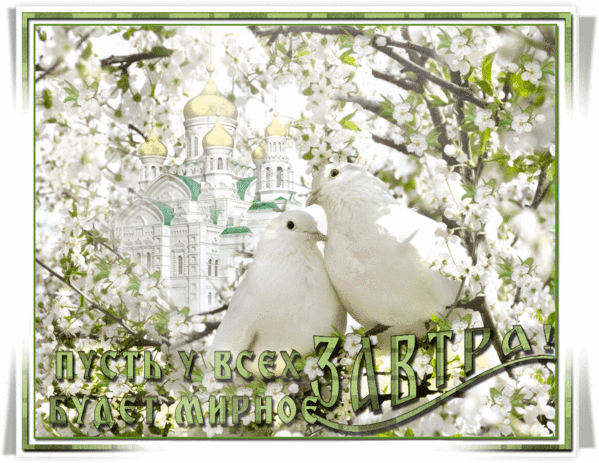Анимированная открытка Пусть у всех будет мирное завтра!