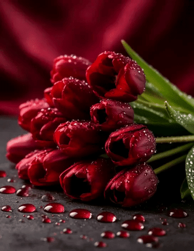 Анимированная открытка Тюльпаны