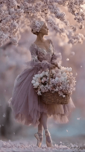 Анимированная открытка Балерина