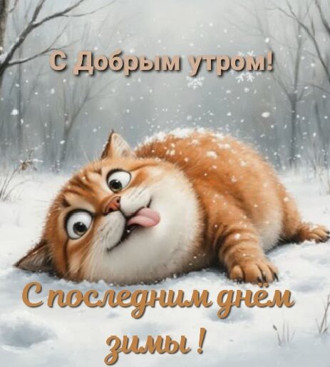 Открытка С добрым утром. С последним днём зимы
