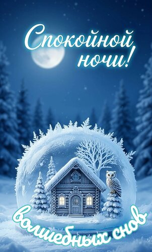 Открытка Спокойной ночи. Волшебных снов