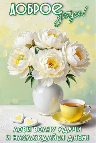 Открытка ДОБРОЕ УТРО! ЛОВИ ВОЛНУ УДАЧИ И НАСЛАЖДАЙСЯ ДНЕМ!