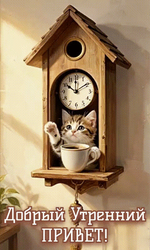 Анимированная открытка ДОБРЫЙ УТРЕННИЙ ПРИВЕ!