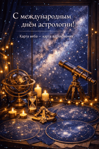 Открытка С международным днём астрологии! Карта неба - карта вдохновения
