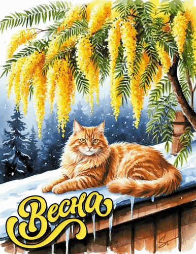 Анимированная открытка Весна