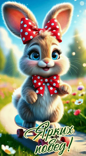 Анимированная открытка Ярких побед