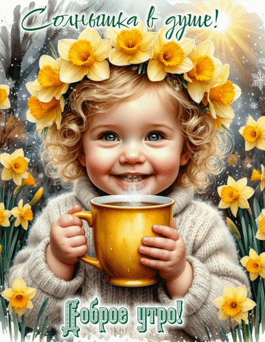 Анимированная открытка Доброе утро! Солнышка в душе!