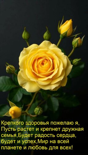Открытка Крепкого здоровья пожелаю я, пусть растет и крепнет дружная семья, будет радость сердца, будет и успех.