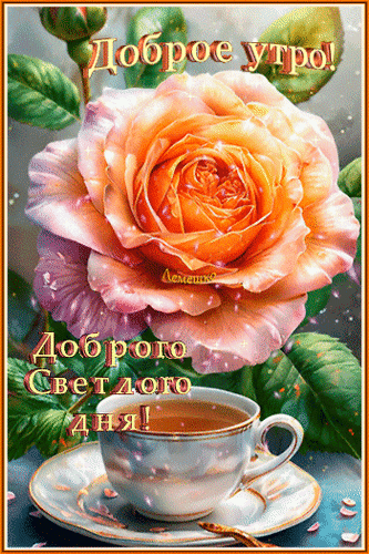 Анимированная открытка Доброе утро! Доброго Светлогл дня!