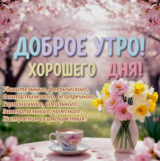 Открытка Доброе утро! Хорошего дня!