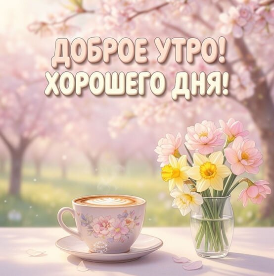 Открытка Доброе утро! Хорошего дня!