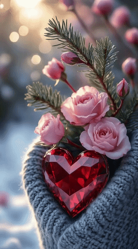 Анимированная открытка Розы