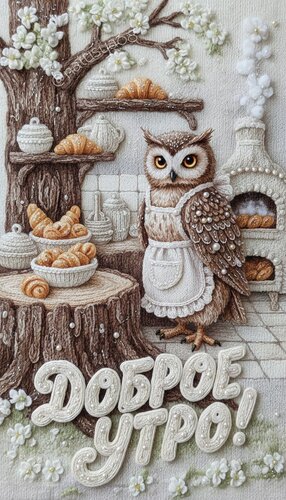 Открытка Утро должно начинаться с тепла и аромата свежей выпечки!