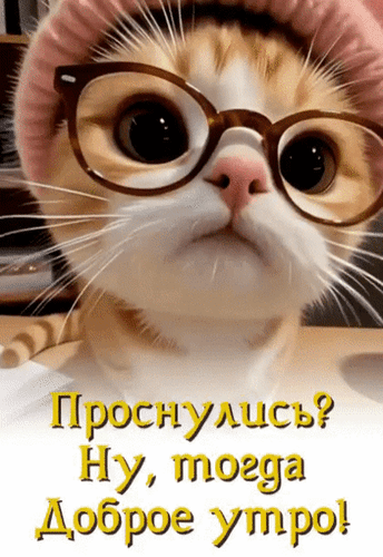 Анимированная открытка Проснулись? Ну, тогда Доброе утро!