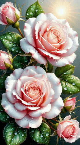 Анимированная открытка Розы