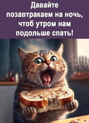 Открытка Давайте позавтракаем на ночь