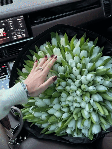 Анимированная открытка Тюльпаны