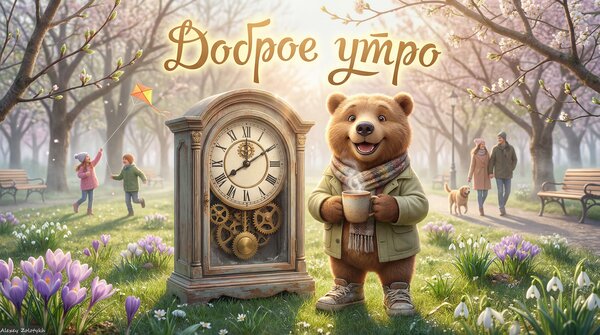 Открытка Доброе утро! Пусть сегодняшний день будет таким же тёплым, как ваш утренний кофе!