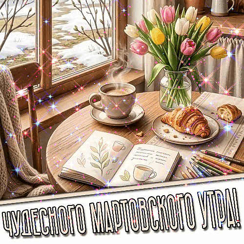 Анимированная открытка Чудесного мартовского утра!