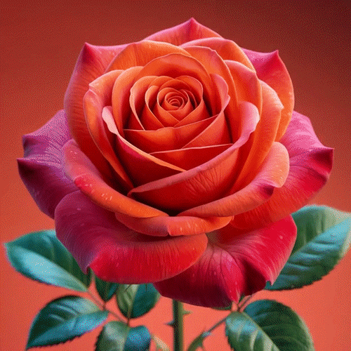 Анимированная открытка Роза