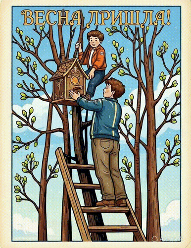 Анимированная открытка Весна пришла!