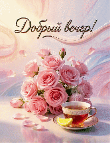 Анимированная открытка Добрый вечер