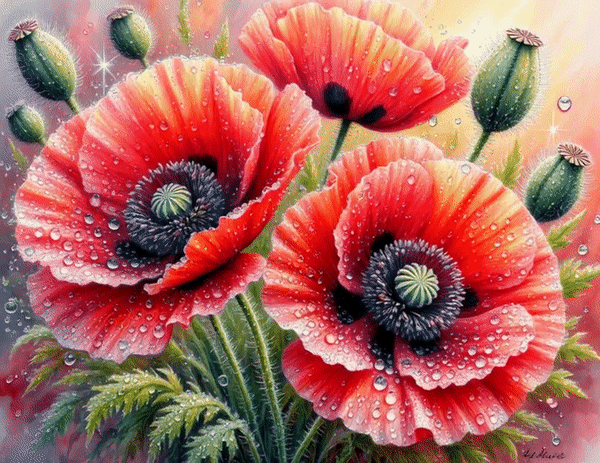 Анимированная открытка Маки