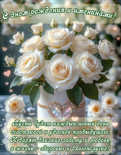 Открытка Пусть будет каждый новый день счастливей и удачней предыдущего. И дарят близкие заботу и любовь,..