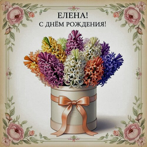 Открытка Елена! С днем рождения!