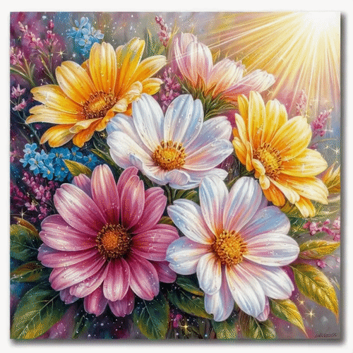 Анимированная открытка Цветы