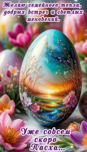 Открытка С наступающей Пасхой
